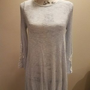 3/4 sleeve open weave sweater